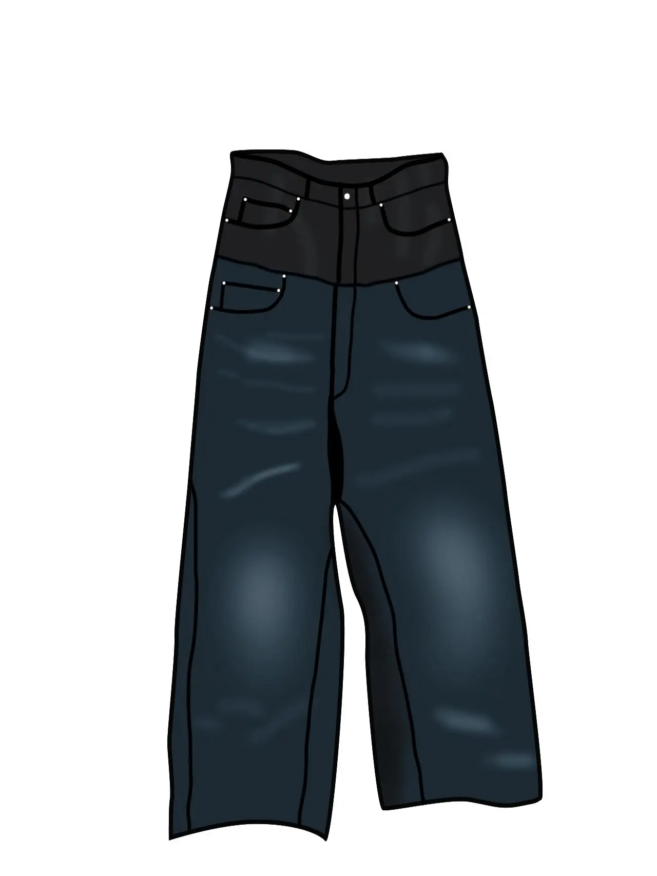 Balenciaga Cut Up Jeans (Best Version) (Blue and Black)